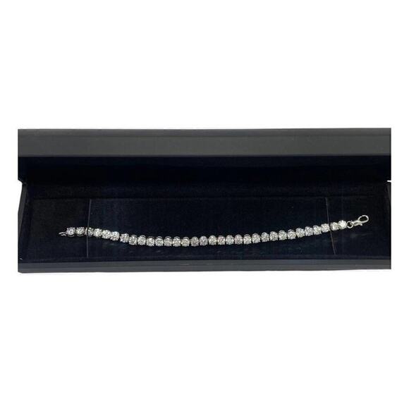 Moissanite Diamond Tennis Bracelet 3mm Adjustable 18K Brilliant Cut 7 In" - Picture 7 of 11